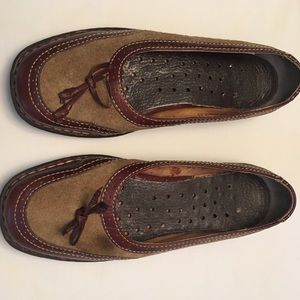 Born Brown Leather & Suede Loafers